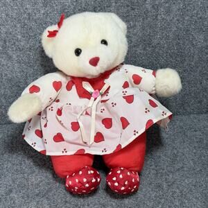 Vintage Teddy Bear Plush Pink Red 1980s Cuddle Wit Valentines Day Plushie LARGE